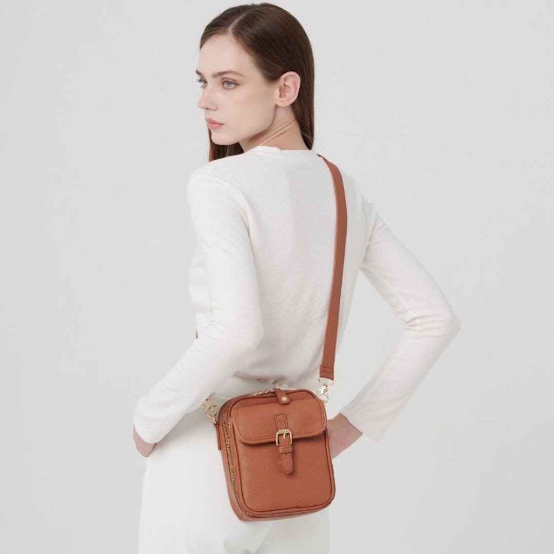 Brenda – Structured Buckle Crossbody Bag