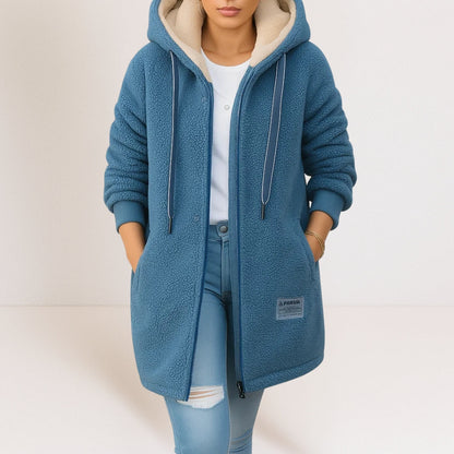 Ellen – Longline Hooded Sherpa Coat