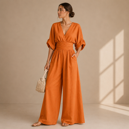 June – Wide-Leg Wrap Jumpsuit