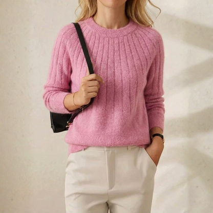 Luella – Ribbed Knit Crewneck Sweater