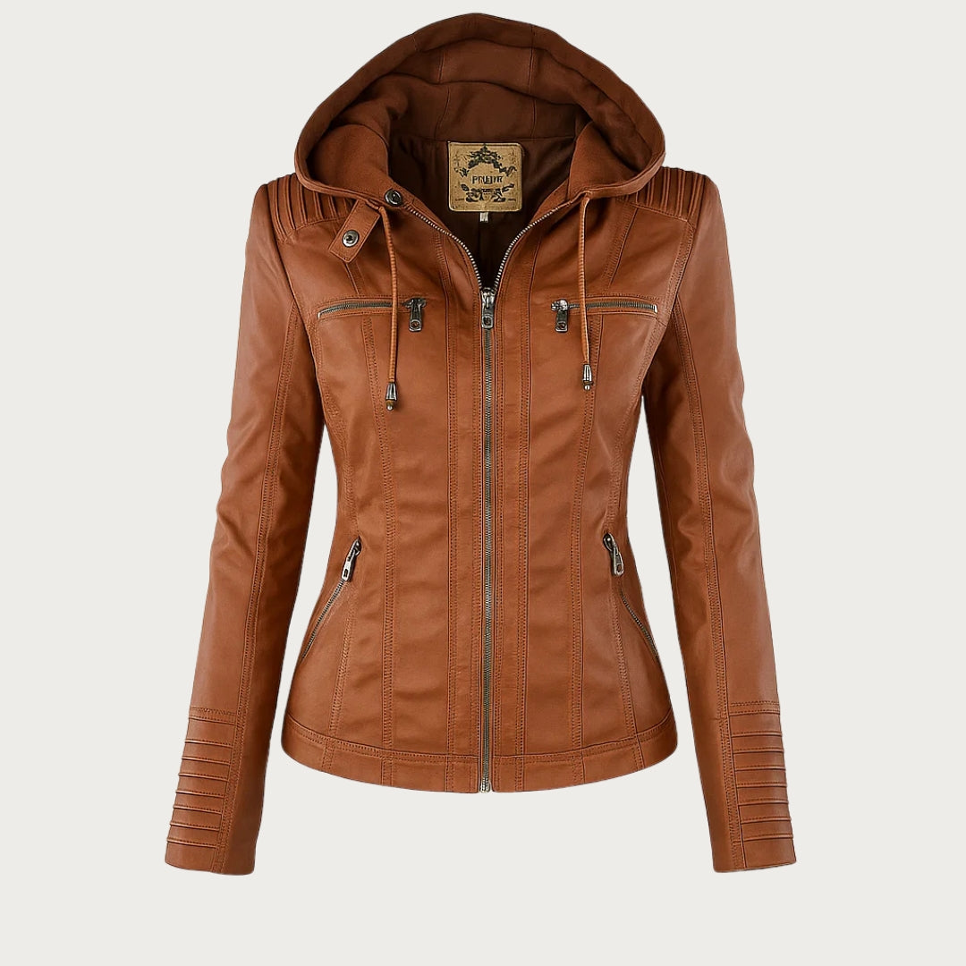 Constance – Hooded Moto-Style Fitted Jacket