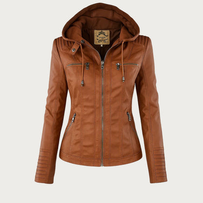 Constance – Hooded Moto-Style Fitted Jacket