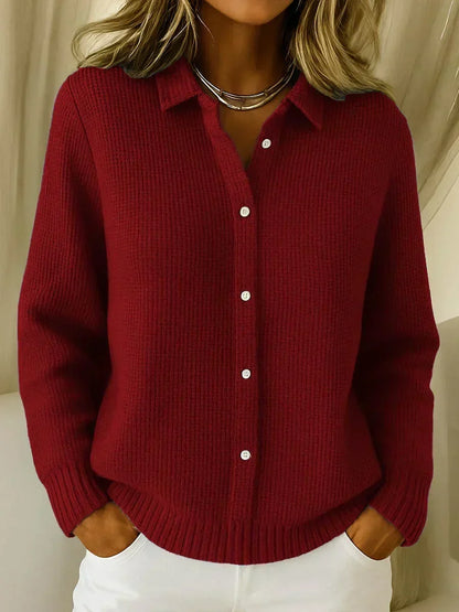 Rae – Textured Knit Button-Up Cardigan