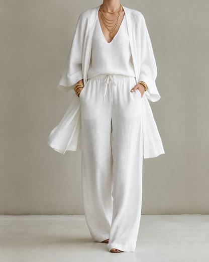 Elaine – Linen-Look Three-Piece Set