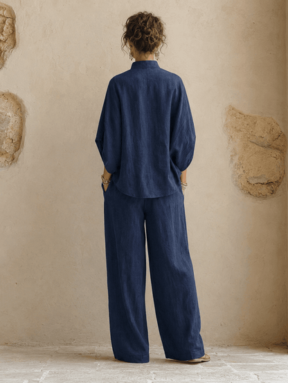 Jeanette – Batwing Top and Wide-Leg Pants Set
