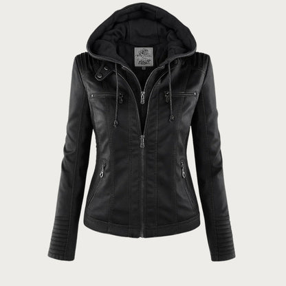 Constance – Hooded Moto-Style Fitted Jacket
