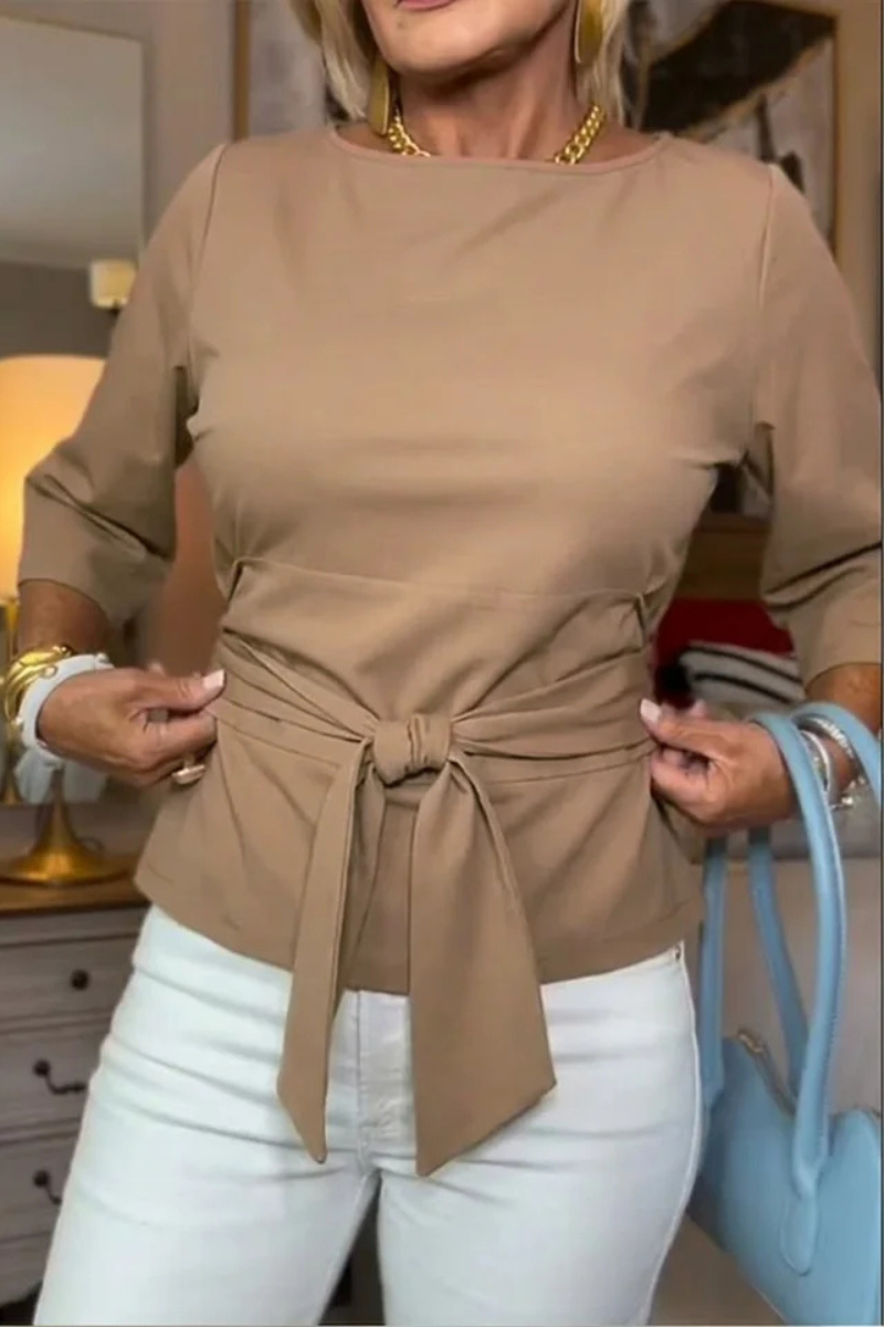 Jennifer – Belted Bow Waist Top
