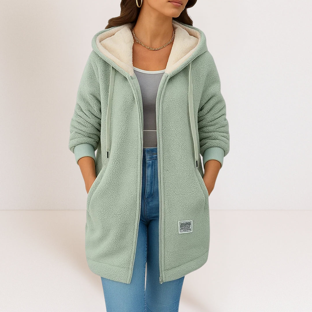 Ellen – Longline Hooded Sherpa Coat