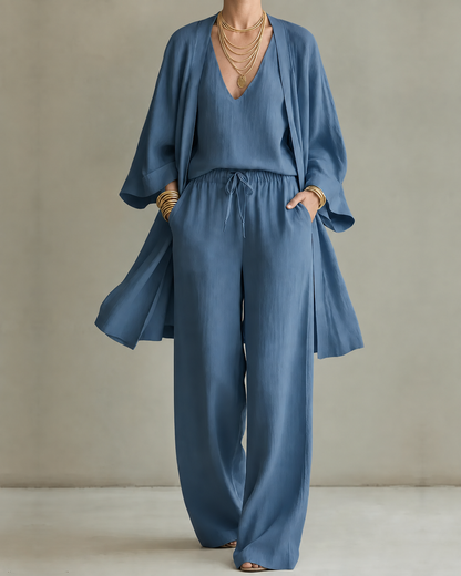 Elaine – Linen-Look Three-Piece Set