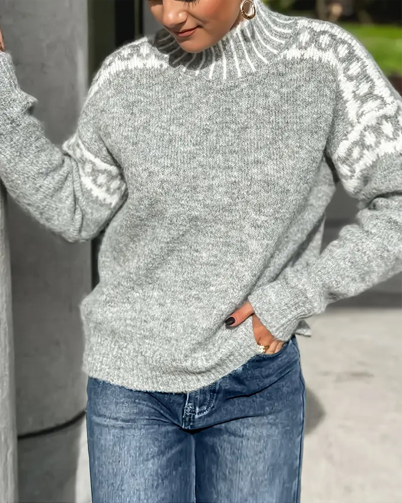 Jessica – Nordic Knit Turtleneck Sweater