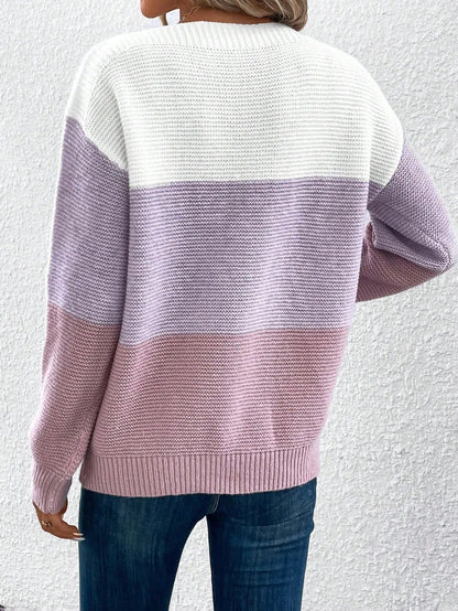 Rita – Colour-block Knit Sweater