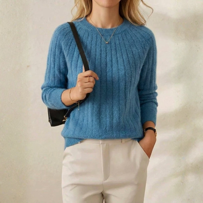 Luella – Ribbed Knit Crewneck Sweater