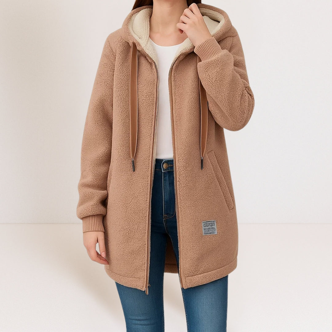 Ellen – Longline Hooded Sherpa Coat