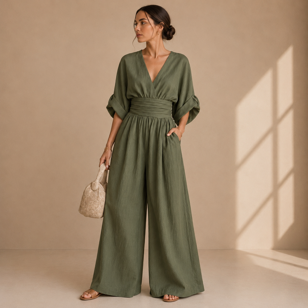 June – Wide-Leg Wrap Jumpsuit