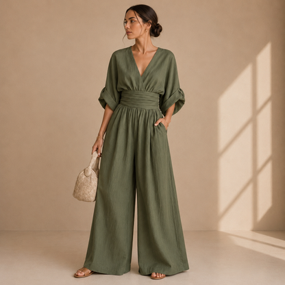 June – Wide-Leg Wrap Jumpsuit