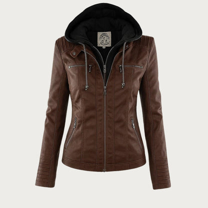 Constance – Hooded Moto-Style Fitted Jacket