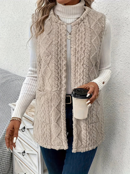 Joanne – Longline Textured Sleeveless Vest