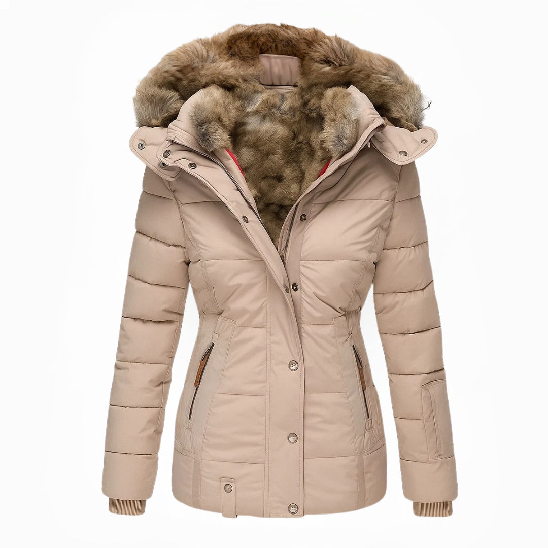 Carol – Insulated Puffer Coat with Faux-Fur Hood