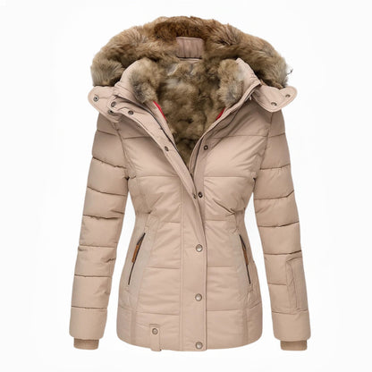 Carol – Insulated Puffer Coat with Faux-Fur Hood