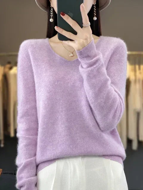 Erica – Loose Knit V-Neck Sweater