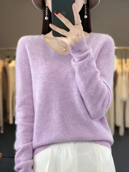 Erica – Loose Knit V-Neck Sweater