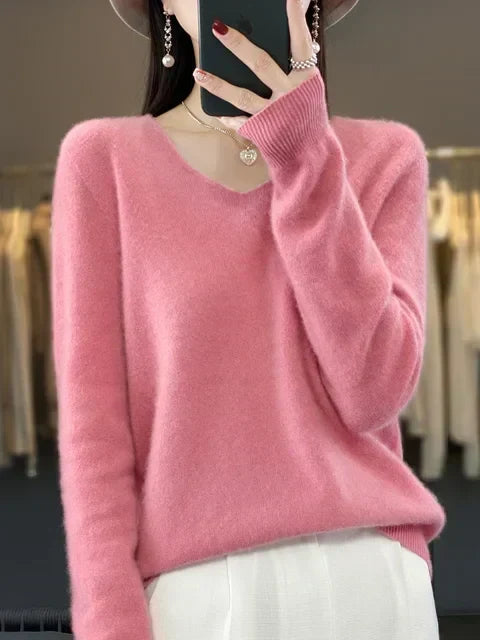 Erica – Loose Knit V-Neck Sweater