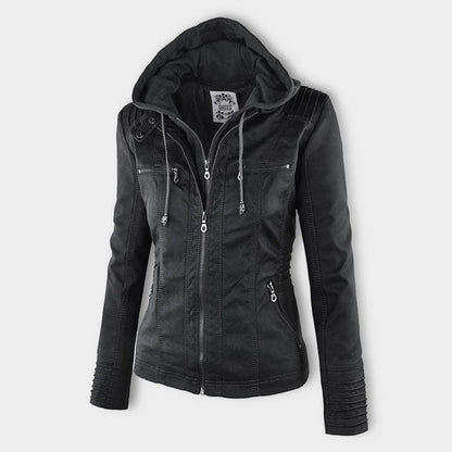 Constance – Hooded Moto-Style Fitted Jacket