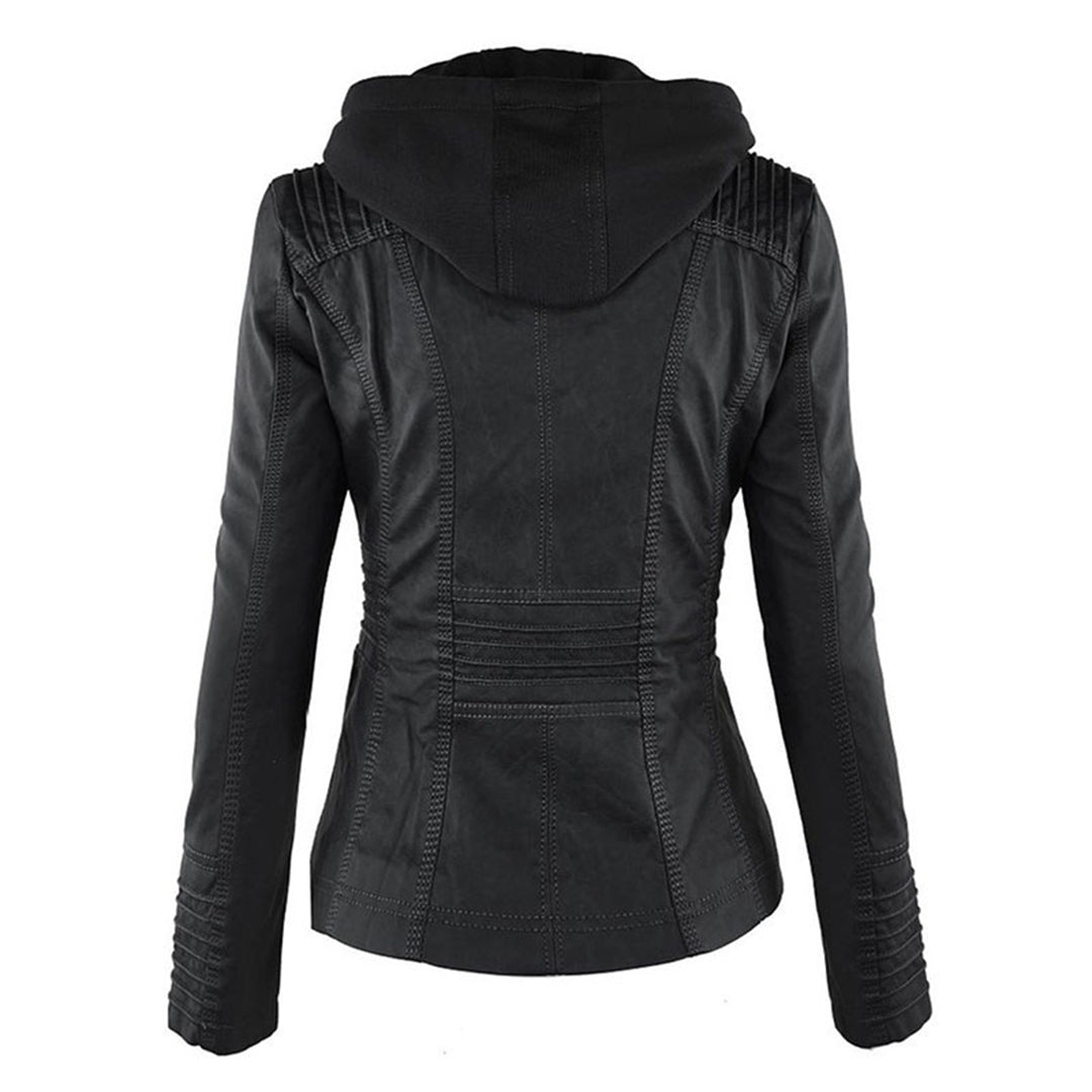 Constance – Hooded Moto-Style Fitted Jacket