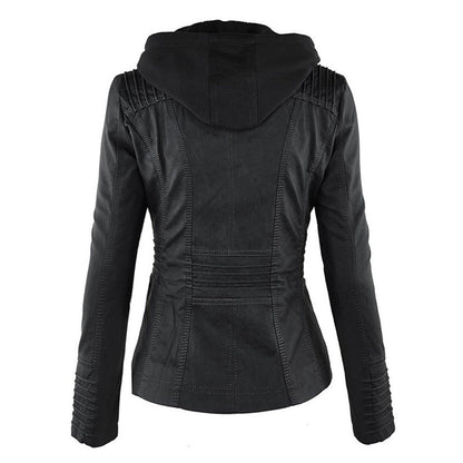 Constance – Hooded Moto-Style Fitted Jacket