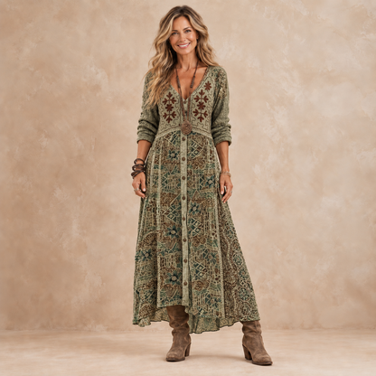Jodi – Boho Button-Front Maxi Dress