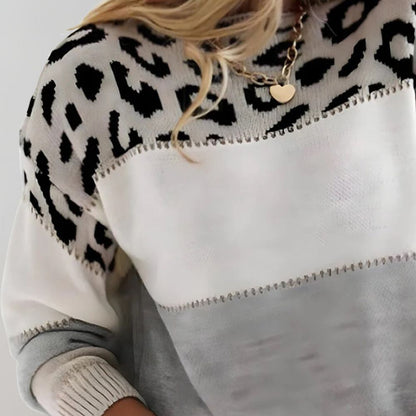 Juanita – Leopard Accent Knit Sweater