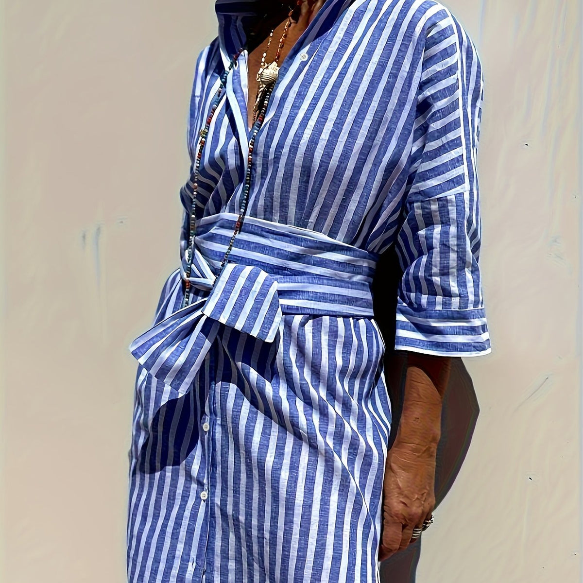 Regan | Striped Shirt Dress