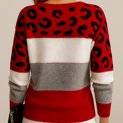 Myrtle – Leopard Print Knit Sweater
