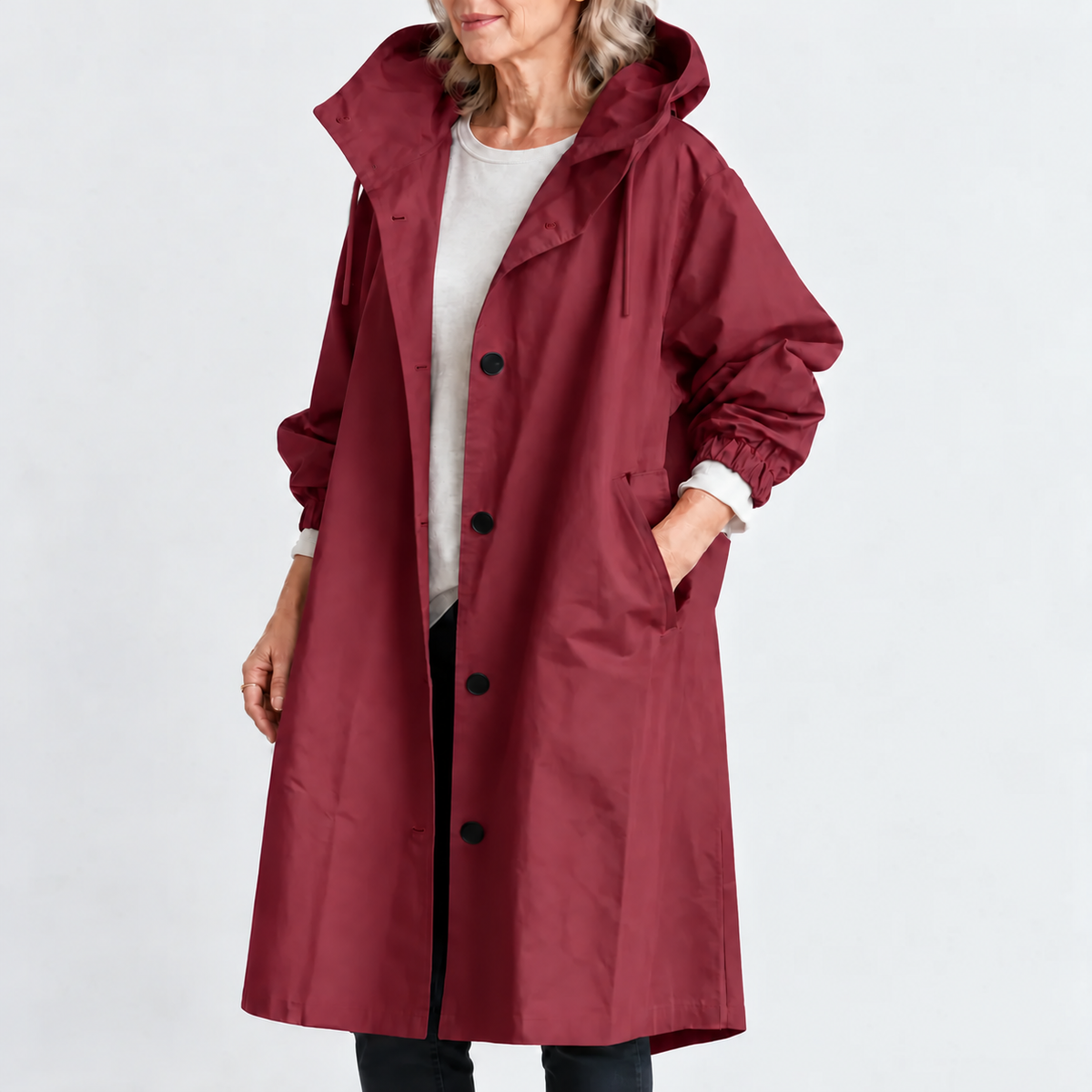 Sherri – Hooded Longline Trench Coat