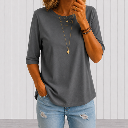 Gladys – Relaxed Three-Quarter Sleeve Top