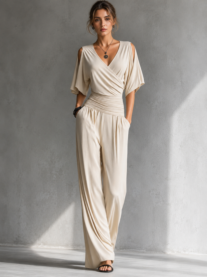 Danielle – Elegant Wide-Leg Wrap Jumpsuit