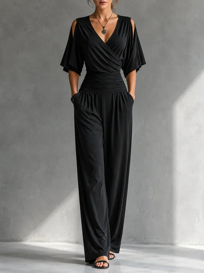 Danielle – Elegant Wide-Leg Wrap Jumpsuit