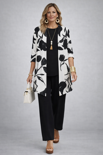 Amy – Floral Print Three-Piece Set