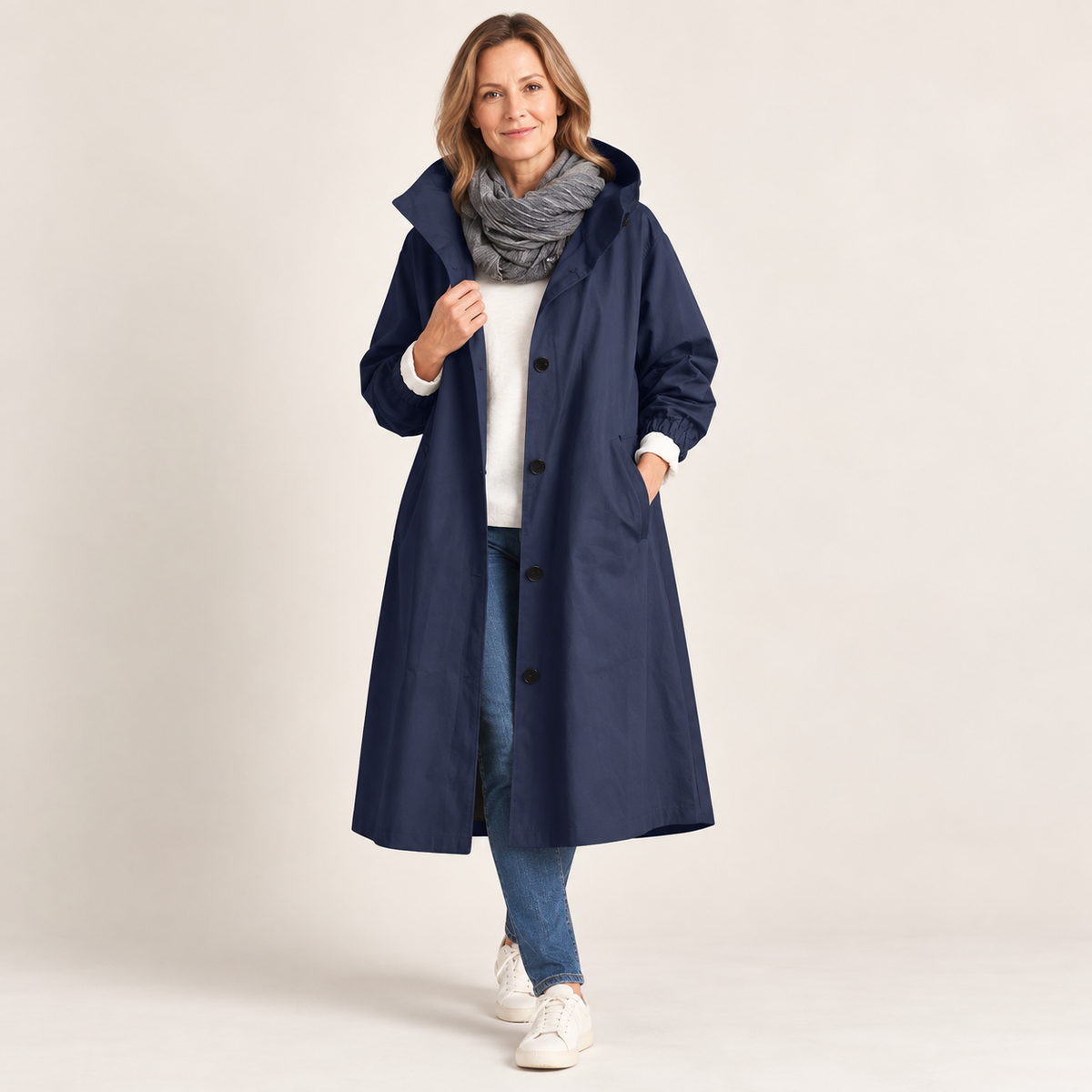 Sheila – Hooded Longline Trench Coat