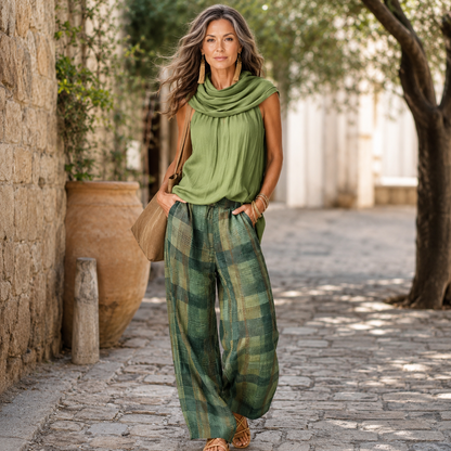 Carol – Sleeveless Top and Wide-Leg Pants Set