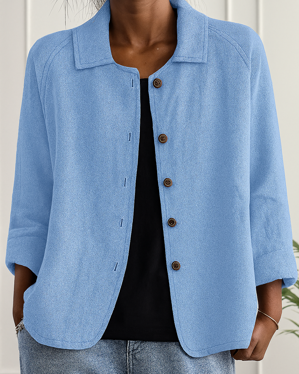 Catherine – Easy Button-Front Cardigan
