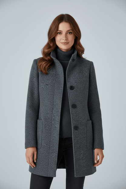 Heather – Tailored Stand-Collar Overcoat