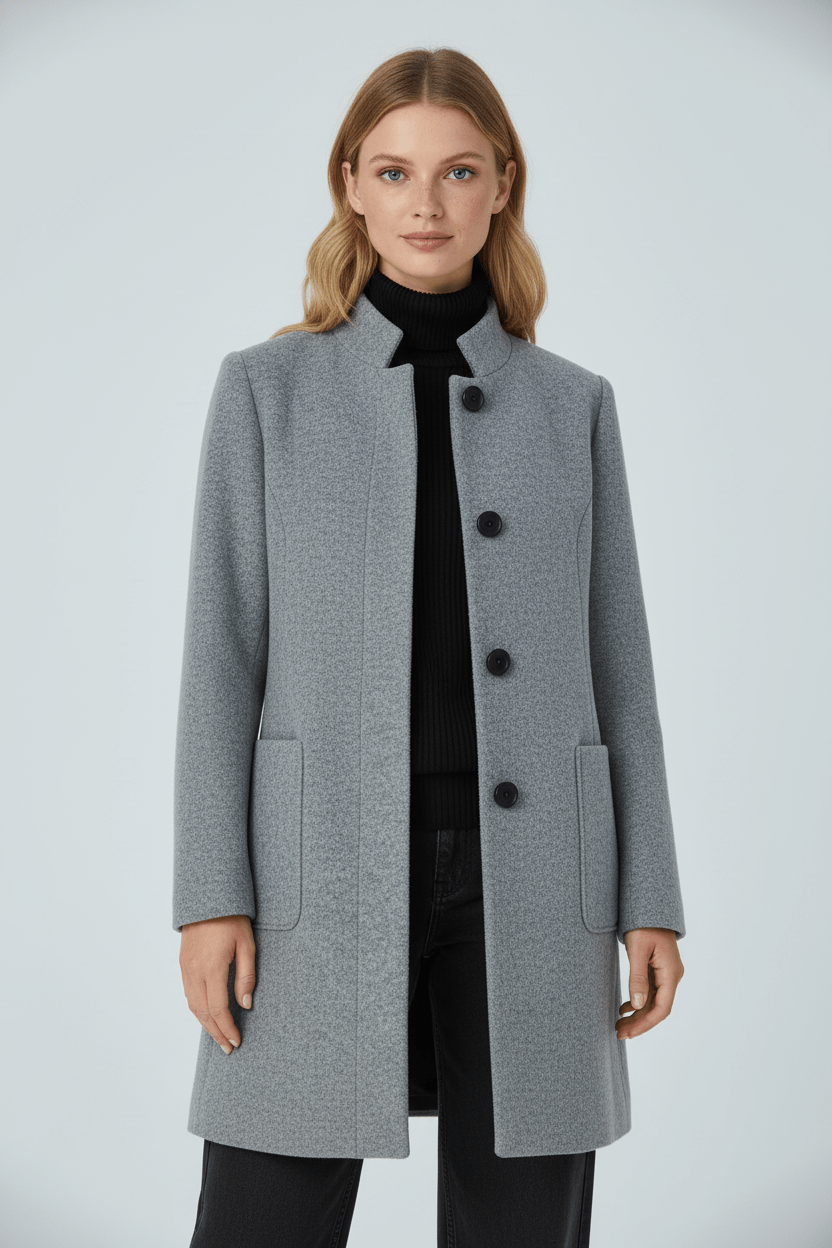 Heather – Tailored Stand-Collar Overcoat