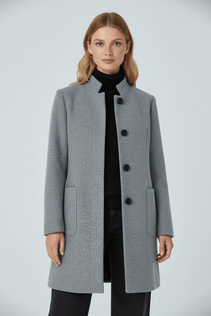Heather – Tailored Stand-Collar Overcoat