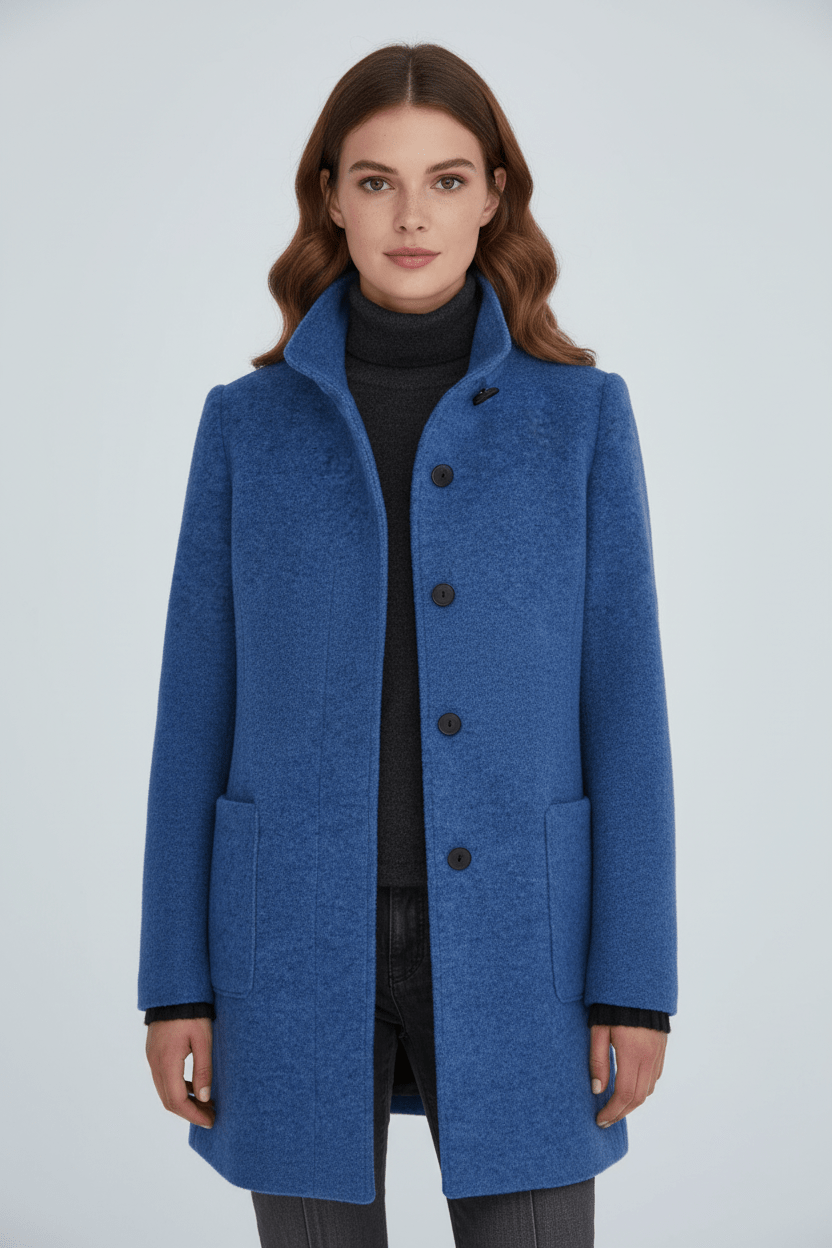 Heather – Tailored Stand-Collar Overcoat