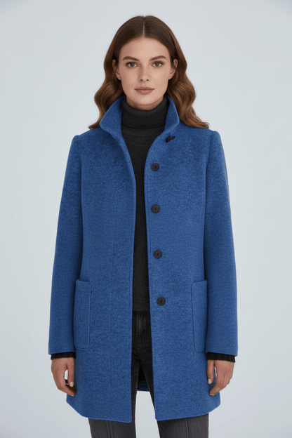 Heather – Tailored Stand-Collar Overcoat