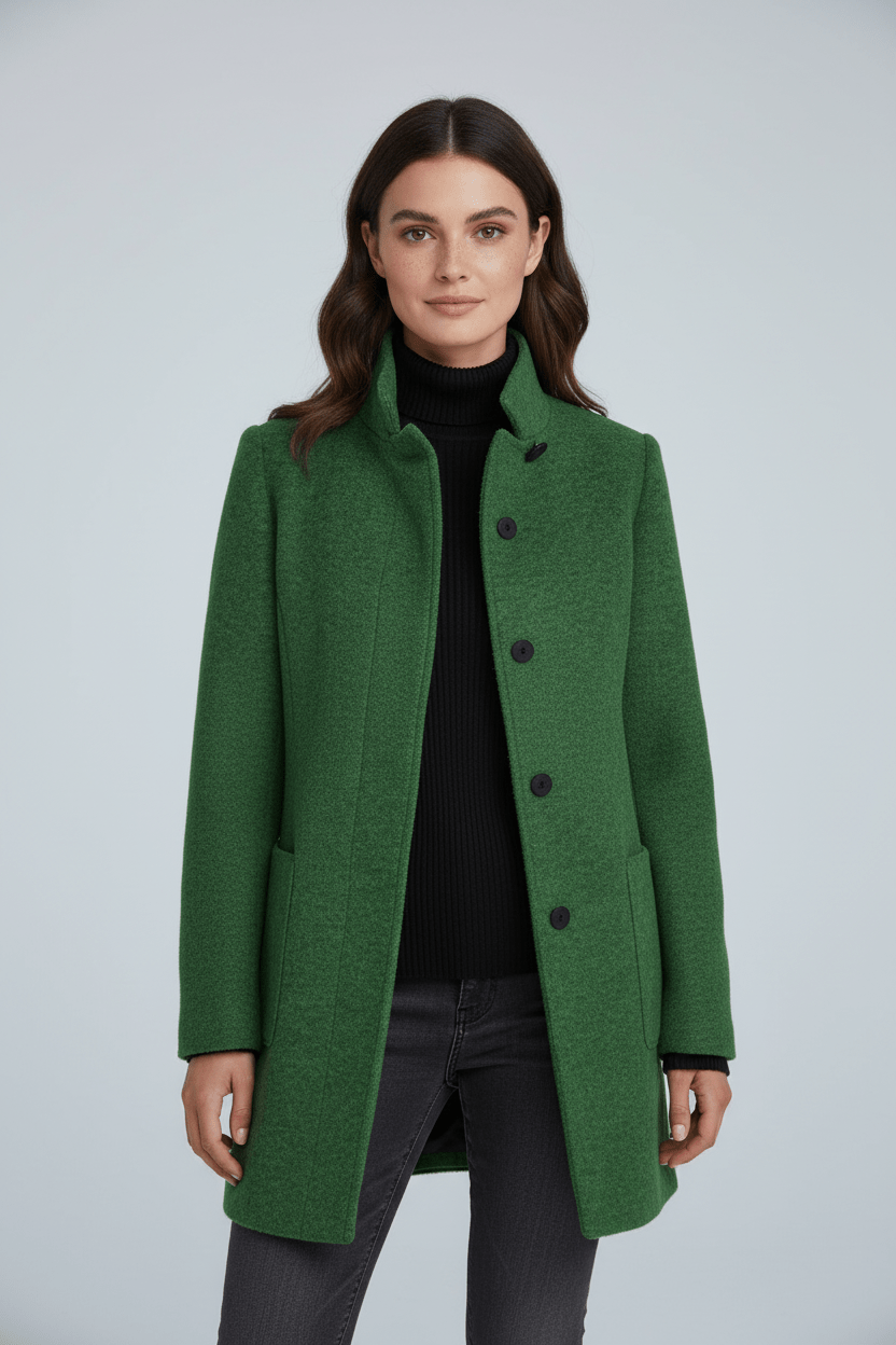 Heather – Tailored Stand-Collar Overcoat