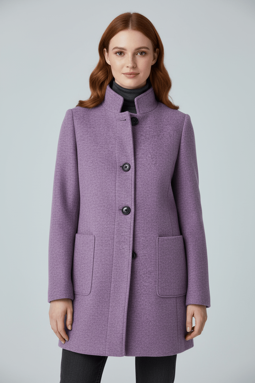 Heather – Tailored Stand-Collar Overcoat