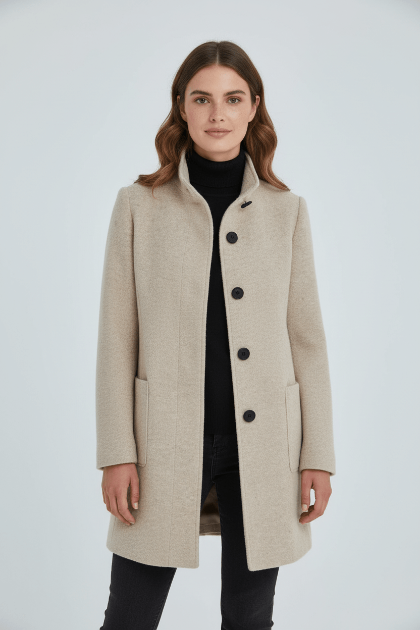 Heather – Tailored Stand-Collar Overcoat
