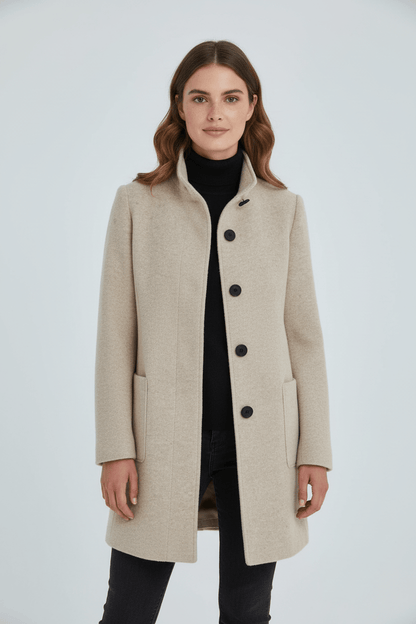 Heather – Tailored Stand-Collar Overcoat